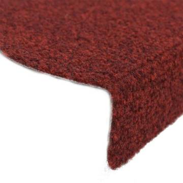 Self-adhesive Stair Mats 5 pcs Red 56x17x3 cm Needle Punch