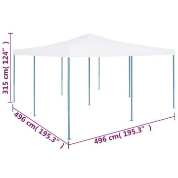 Folding Gazebo 5x5 m White