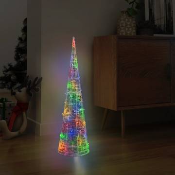 Acrylic Decorative Pyramid LED Light Cone Colourful 90 cm