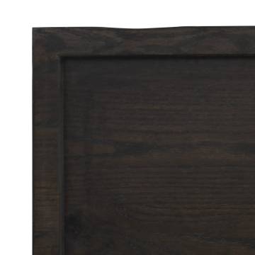 Table Top Dark Brown 120x60x(2-4) cm Treated Solid Wood Live Edge