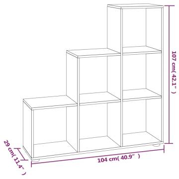 Staircase Bookcase Smoked Oak 107 cm Engineered Wood