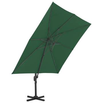 Cantilever Umbrella with Aluminium Pole 400x300 cm Green