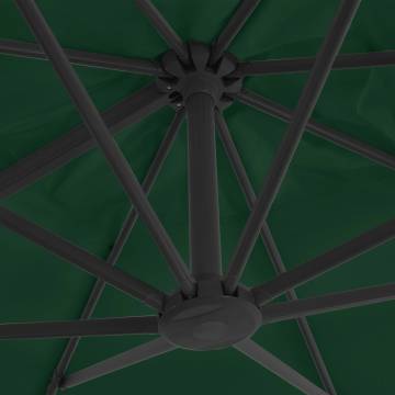 Cantilever Umbrella with Aluminium Pole 400x300 cm Green