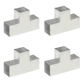 Post Connectors 4 pcs T Shape Galvanised Metal 101x101 mm