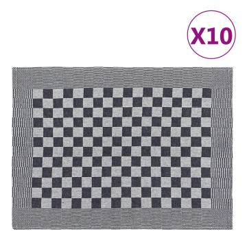 Kitchen Towels 10 pcs Black and White 50x70 cm Cotton