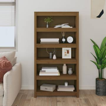 Book Cabinet Honey Brown 80x35x154 cm Solid Wood Pine