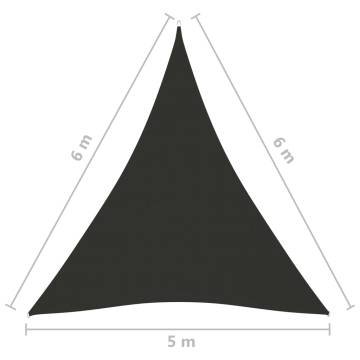 Sunshade Sail Oxford Fabric Triangular 5x6x6 m Anthracite