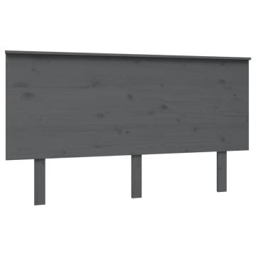 Bed Headboard Grey 144x6x82.5 cm Solid Wood Pine