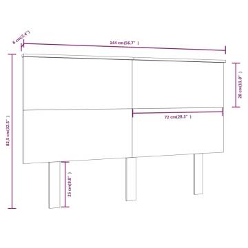 Bed Headboard Grey 144x6x82.5 cm Solid Wood Pine