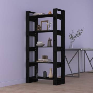 Book Cabinet/Room Divider Black 80x35x160 cm Solid Wood