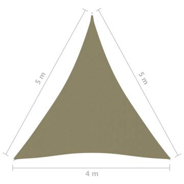 Sunshade Sail Oxford Fabric Triangular 4x5x5 m Beige