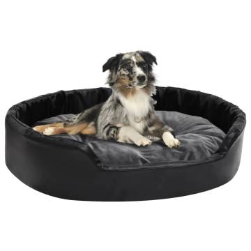 Dog Bed Black and Dark Grey 90x79x20 cm Plush and Faux Leather