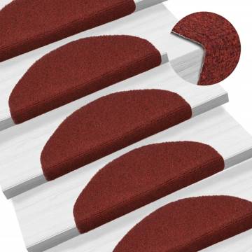 Self-adhesive Stair Mats 5 pcs Red 65x21x4 cm Needle Punch