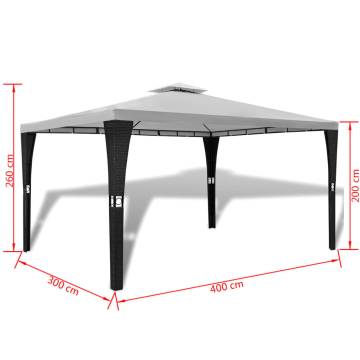 Gazebo with Roof 3x4 m Cream White