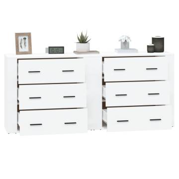 Sideboards 2 pcs White Engineered Wood