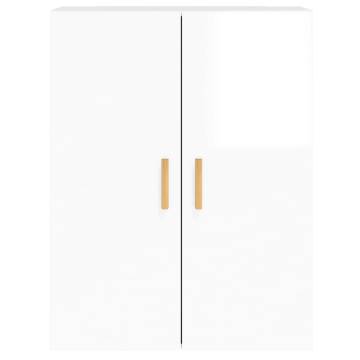 Wall Mounted Cabinets 2 pcs High Gloss White Engineered Wood