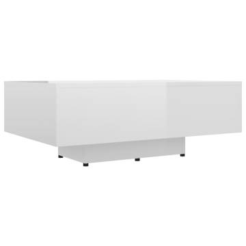 Coffee Table High Gloss White 85x55x31 cm Engineered Wood