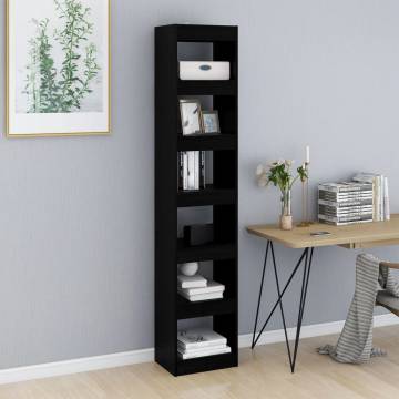 Book Cabinet/Room Divider Black 40x30x198 cm