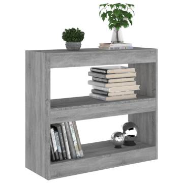 Book Cabinet/Room Divider Grey Sonoma 80x30x72 cm