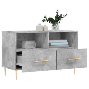 TV Cabinet Concrete Grey 80x36x50 cm Engineered Wood