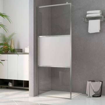 Walk-in Shower Wall with Half Frosted ESG Glass 100x195 cm