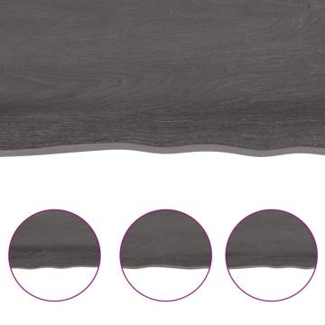 Table Top Dark Brown 140x40x(2-6) cm Treated Solid Wood Live Edge