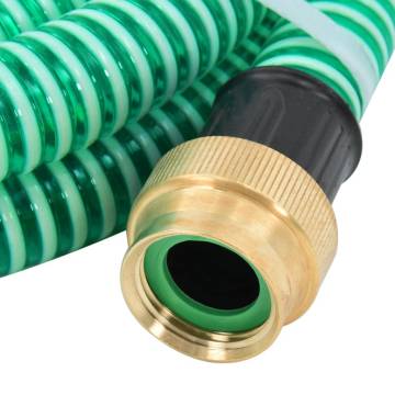 Suction Hose with Brass Connectors Green 1.1" 10 m PVC