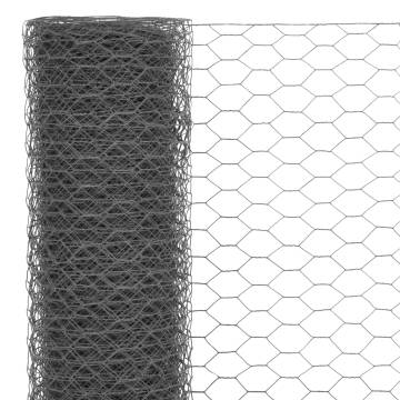 Chicken Wire Fence Steel with PVC Coating 25x0.75 m Grey