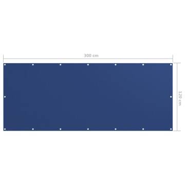 Balcony Screen Blue 120x300 cm Oxford Fabric