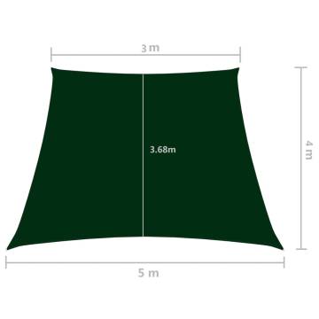 Sunshade Sail Oxford Fabric Trapezium 3/5x4 m Dark Green