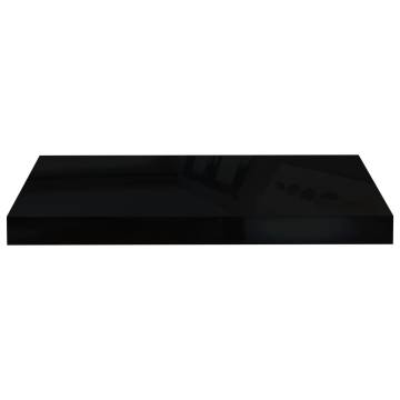 Floating Wall Shelves 4 pcs High Gloss Black 50x23x3.8 cm MDF