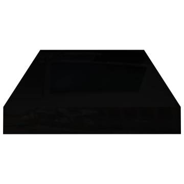 Floating Wall Shelves 4 pcs High Gloss Black 50x23x3.8 cm MDF