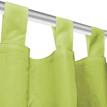 Micro-Satin Curtains 2 pcs with Loops 140x245 cm Green