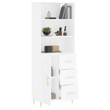 Highboard White 69.5x34x180 cm Engineered Wood