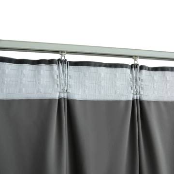 Blackout Curtains 2 pcs with Hooks Velvet Anthracite 140x225 cm