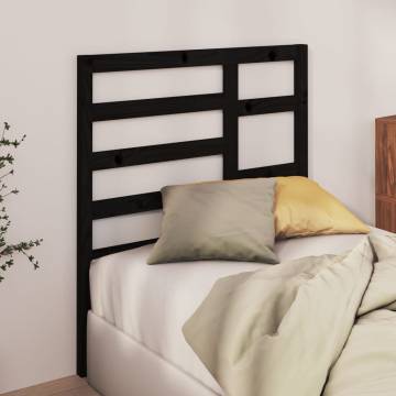 Bed Headboard Black 106x4x104 cm Solid Wood Pine