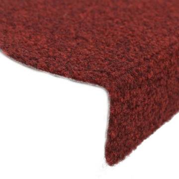 Self-adhesive Stair Mats 10 pcs Red 56x17x3 cm Needle Punch