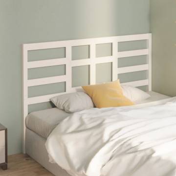 Bed Headboard White 141x4x104 cm Solid Wood Pine