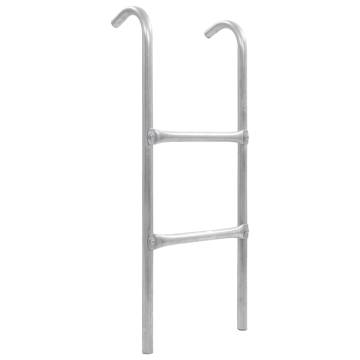 2-Step Trampoline Ladder Steel Silver 72 cm