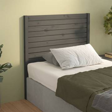 Bed Headboard Grey 81x4x100 cm Solid Wood Pine