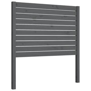 Bed Headboard Grey 81x4x100 cm Solid Wood Pine