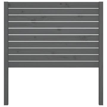 Bed Headboard Grey 81x4x100 cm Solid Wood Pine