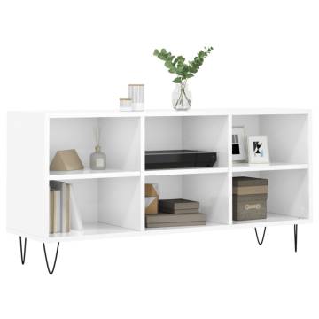 TV Cabinet High Gloss White 103.5x30x50 cm Engineered Wood