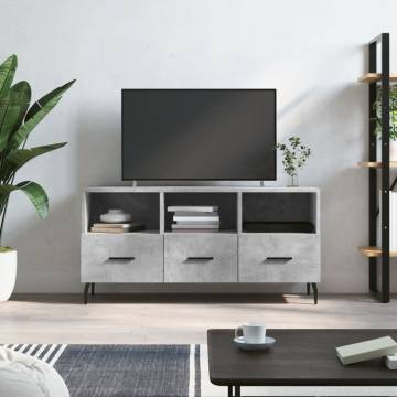 TV Cabinet Concrete Grey 102x36x50 cm Engineered Wood