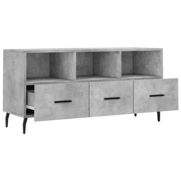 TV Cabinet Concrete Grey 102x36x50 cm Engineered Wood