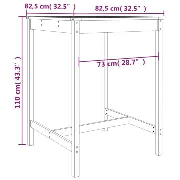 Garden Table 82.5x82.5x110 cm Solid Wood Douglas