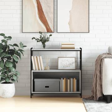 Bookshelf Grey Sonoma 80x30x78.5 cm Engineered Wood and Iron