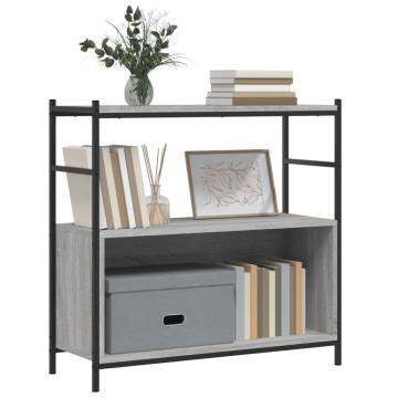 Bookshelf Grey Sonoma 80x30x78.5 cm Engineered Wood and Iron