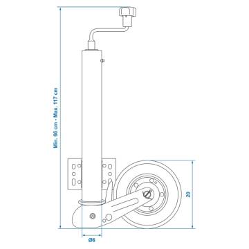 ProPlus Jockey Wheel 60 mm with Solid Rubber Tyre 20 x 6 cm 341505