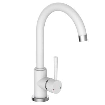 SCHÜTTE Sink Mixer with Round Spout CORNWALL White